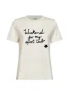 Weekend Max Mara Text-print Jersey Cotton T-shirt In White