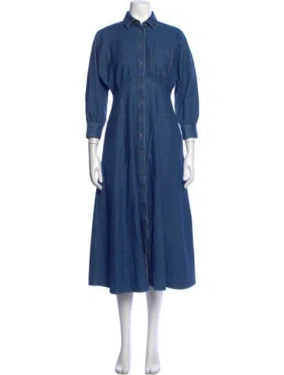 Pre-owned Weekend Max Mara Long Dress In Blue