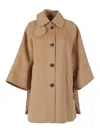 Weekend Max Mara Rufo Single-breasted Wool Coat In Brown