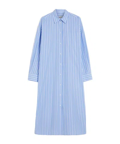 Weekend Max Mara Long Poplin Shirt Dress In Blue