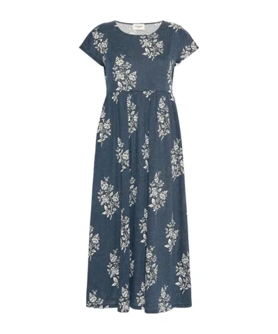 Weekend Max Mara Long Printed Jersey Dress In Blue