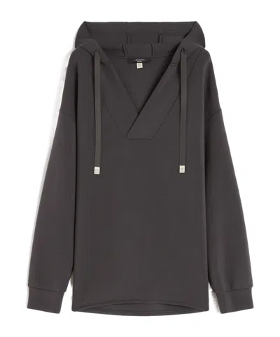 Weekend Max Mara Long Scuba Jersey Sweatshirt In Gray