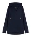 Weekend Max Mara Long Scuba Jersey Sweatshirt In Blue