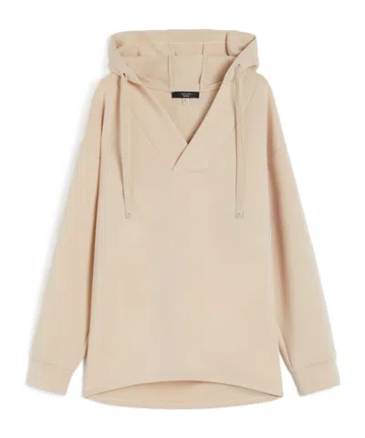 Weekend Max Mara Long Scuba Jersey Sweatshirt In Neutral