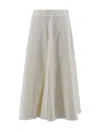 Weekend Max Mara A-line Silhouette Skirt Frayed Hem In Neutral