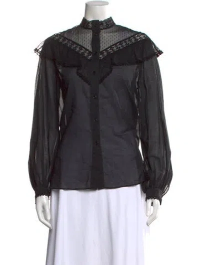 Pre-owned Weekend Max Mara Long Sleeve Blouse In Black