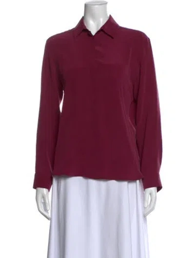 Pre-owned Weekend Max Mara Long Sleeve Blouse In Burgundy