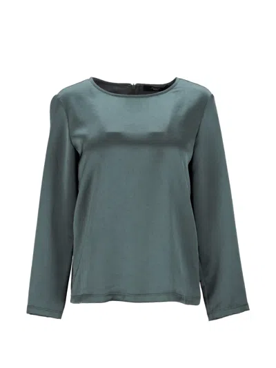 Pre-owned Weekend Max Mara Long-sleeve Blouse In Green
