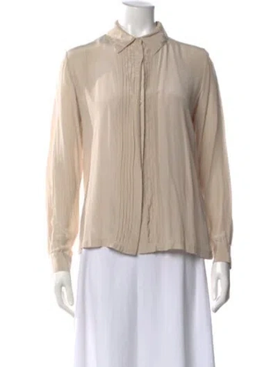 Pre-owned Weekend Max Mara Long Sleeve Blouse In Neutral