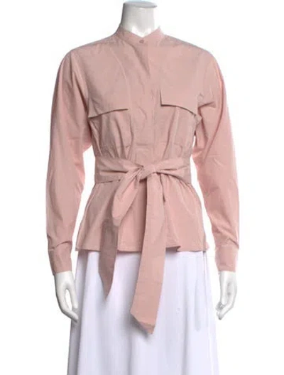 Pre-owned Weekend Max Mara Long Sleeve Button-up Top In Pink