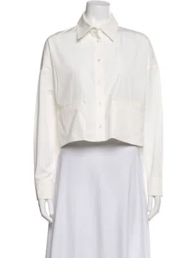 Pre-owned Weekend Max Mara Long Sleeve Button-up Top W/ Tags In Blue/white