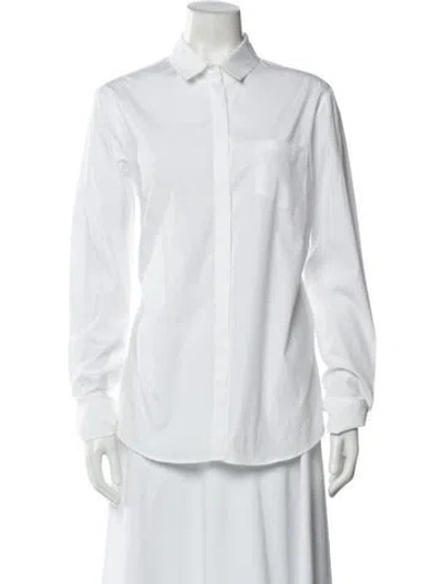 Pre-owned Weekend Max Mara Long Sleeve Button-up Top In White