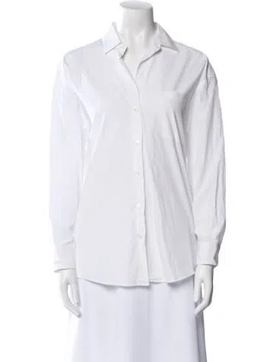 Pre-owned Weekend Max Mara Long Sleeve Button-up Top In White