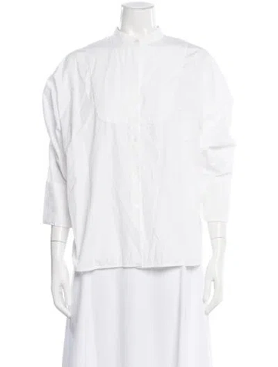 Pre-owned Weekend Max Mara Long Sleeve Button-up Top In White