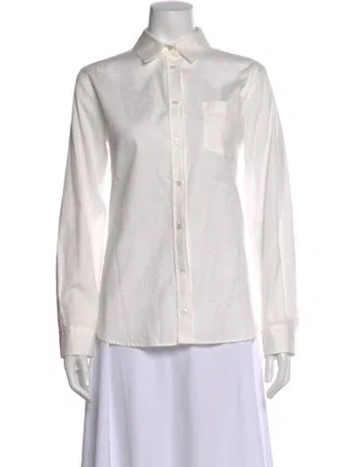 Pre-owned Weekend Max Mara Long Sleeve Button-up Top In White