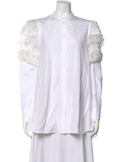 Pre-owned Weekend Max Mara Long Sleeve Button-up Top In White