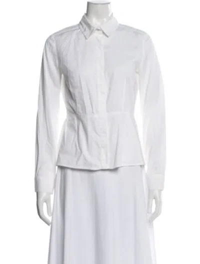 Pre-owned Weekend Max Mara Long Sleeve Button-up Top In White