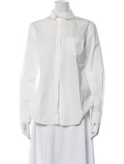 Pre-owned Weekend Max Mara Long Sleeve Button-up Top In White