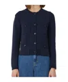 Weekend Max Mara Long Sleeve Cardigan In Blue