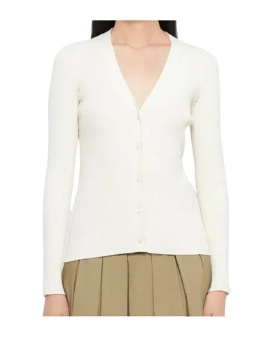 Weekend Max Mara Long Sleeve Cardigan In White
