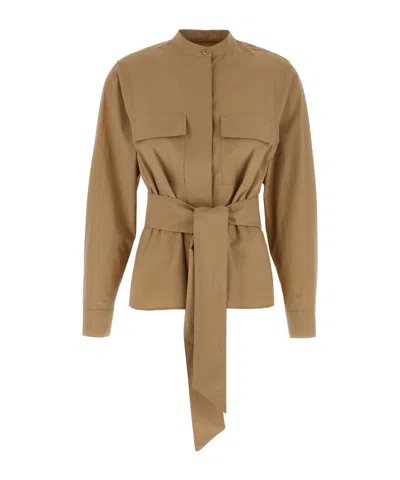 Weekend Max Mara Long Sleeve Casual Jacket In Beige