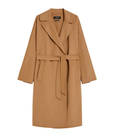 Weekend Max Mara Long Sleeve Coat In Brown