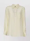 Weekend Max Mara Long Sleeve Collared Button Down Top In Yellow