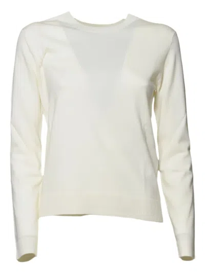 Weekend Max Mara Long-sleeve Crew-neck Sweater In White