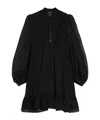 Weekend Max Mara Lace-insert Ruffled Mini Dress In Black