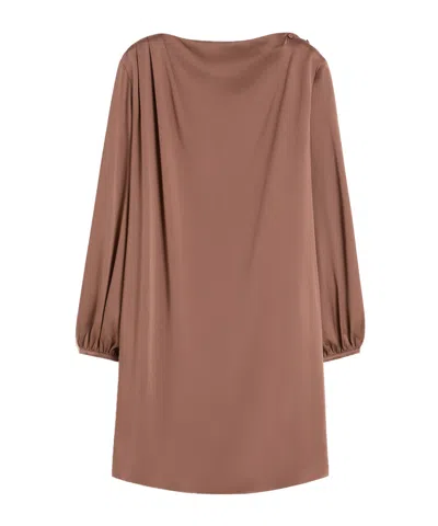 Weekend Max Mara Long Sleeve Dress In Brown