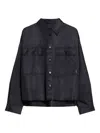 Weekend Max Mara Long-sleeve Flap-pocket Shirt In Black