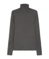 Weekend Max Mara Multif Turtleneck Stretch Viscose Top In Gray