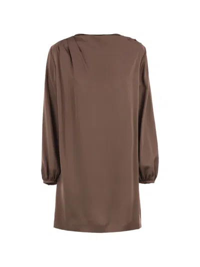 Weekend Max Mara Long-sleeve Mini Dress In Burgundy