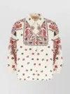 Weekend Max Mara Long Sleeve Paisley Print Cotton Top In Neutral