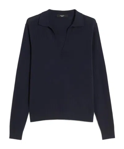 Weekend Max Mara Long Sleeve Polo Shirt In Black