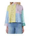 Weekend Max Mara Wkdlampone Cotton Shirt With Bandana Print In Multi