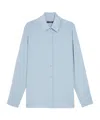 Weekend Max Mara Almina Silk Shirt Back Pleat In Sky-blue
