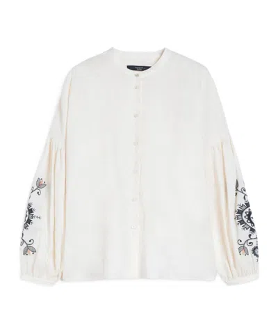 WEEKEND MAX MARA LINEN MANDARIN COLLAR SHIRT