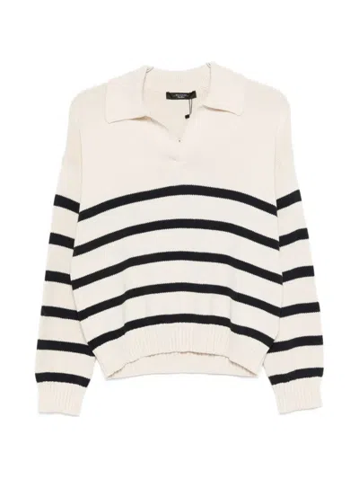 Weekend Max Mara Weekend Maxmara Wkdpanfilo Jumper Cream Navy In White