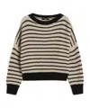 Weekend Max Mara Omens Beige Ezor Striped Wool Jumper In Brown
