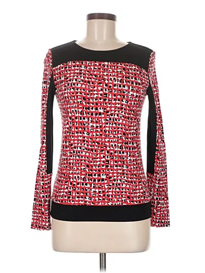 Pre-owned Weekend Max Mara Long Sleeve Top Red Square Neckline Tops