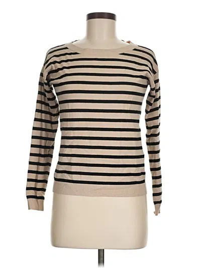 Pre-owned Weekend Max Mara Long Sleeve Top Tan Boatneck Tops
