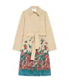 Weekend Max Mara Omens Beige Pesco Floral-print Cotton-gabardine Trench Coat In Beige