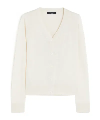 Weekend Max Mara Long-sleeved Cardigan And V-neck Tank Top Two-piece In White