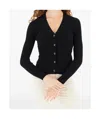 Weekend Max Mara Ribbed V-neck Cardigan In Black