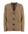 Weekend Max Mara Long-sleeved Cardigan In Brown