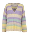 WEEKEND MAX MARA WEEKEND MAX MARA V-NECK STRIPED CARDIGAN