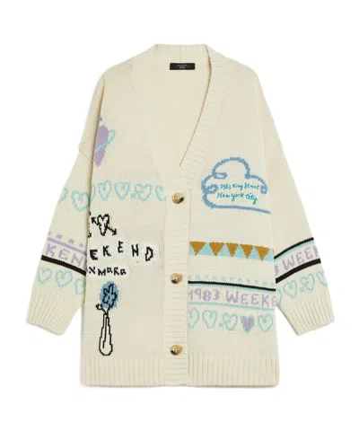 Weekend Max Mara Long-sleeved Cardigan In White