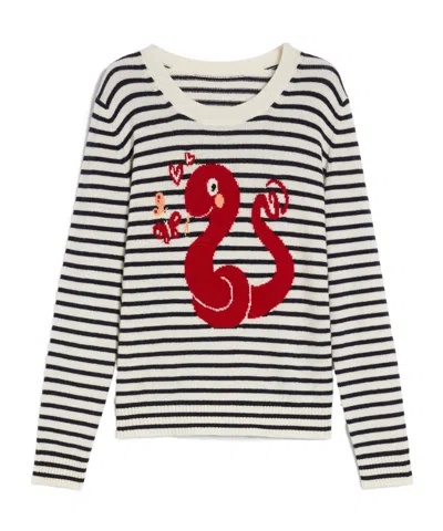 Weekend Max Mara Long-sleeved Cashmere Sweater In White