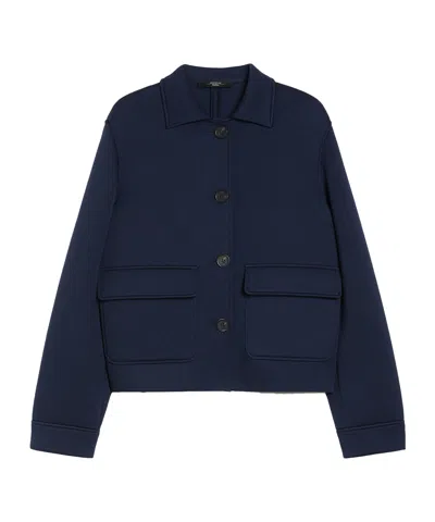 Weekend Max Mara Long-sleeved Casual Jacket In Navy